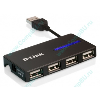 Карманный USB 2.0 концентратор D-Link DUB-104 в Монино, USB хаб DLink DUB104 (Монино)