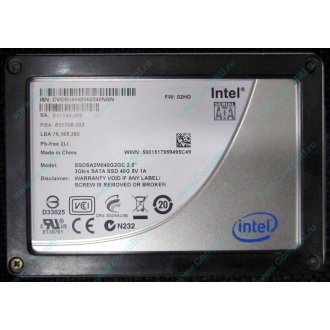 Нерабочий SSD 40Gb Intel SSDSA2M040G2GC 2.5" FW:02HD SA: E87243-203 (Монино)