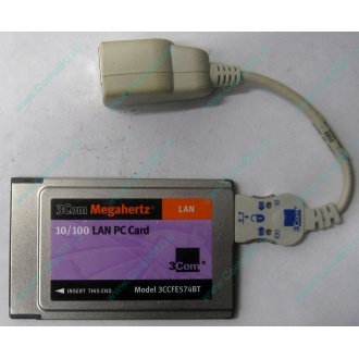 Сетевая карта для ноутбука 3COM Mehahertz 3CCFE574BT (PCMCIA) - Монино